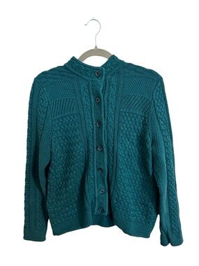 L.L. Bean Turquoise Button Up Cardigan Sweater Women’s Medium